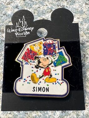 Walt Disney World Mickey Mouse Enamel Pin - White, Red, Yellow